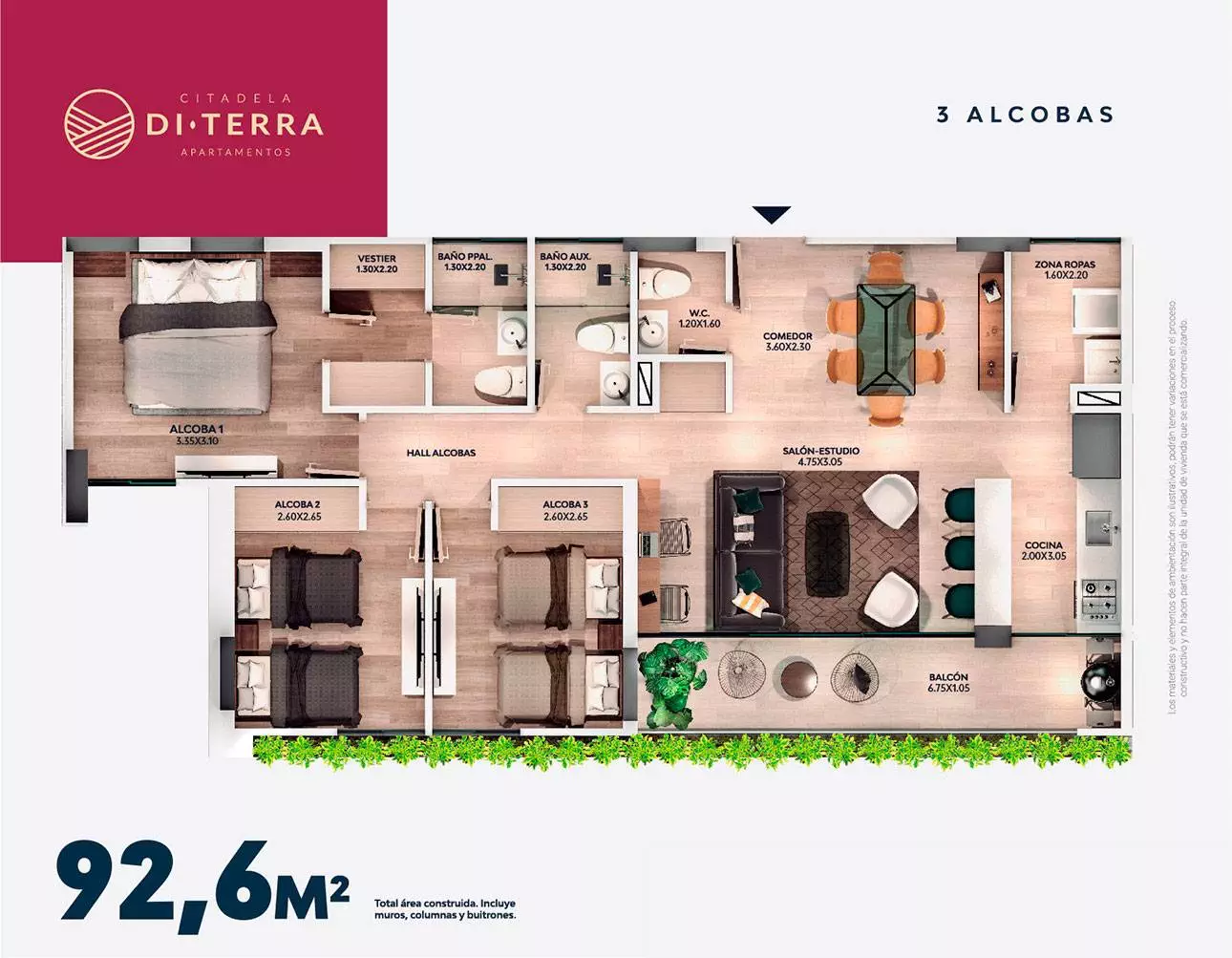 Encuadra Citadela Di Terra Planta 92 Metros